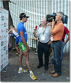 Dreharbeiten beim Trimotion Triathlon in Saalfelden 2008 ORF
